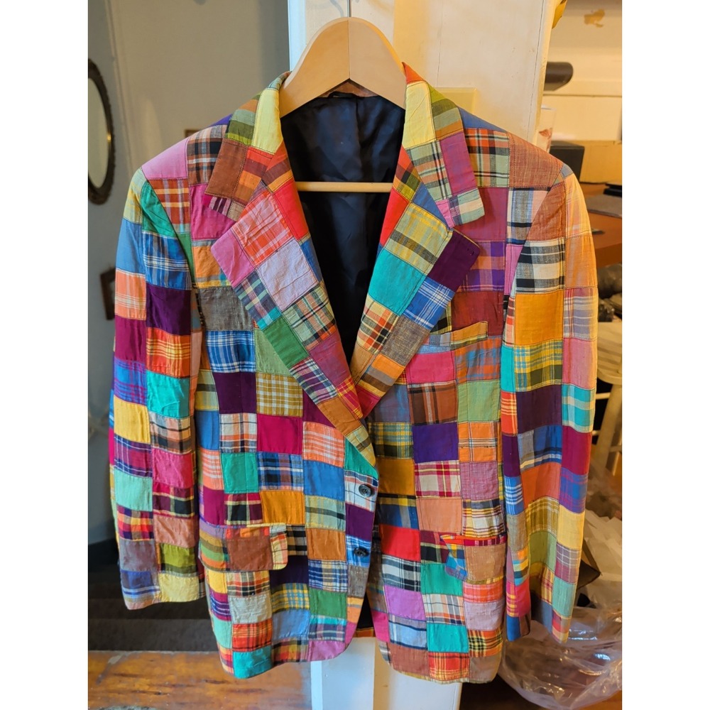 Gorgeous Vintage Original Blazer Patchwork 36 X 30 Blazer Wallachs New York